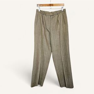 Vintage Lauren Ralph Lauren Silk Wool Linen Pleated Relaxed Fit Trouser Pants 14